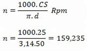 Rumus Putaran Mesin Bubut (N) Adalah